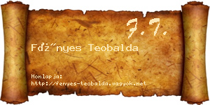 Fényes Teobalda névjegykártya